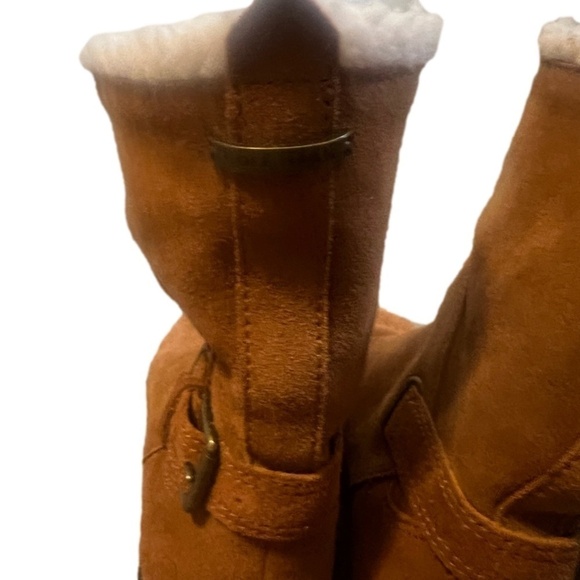 Cole Haan Quiana Tan Suede Faux Shearling Lining Waterproof Boots Size 7 1/2b - Picture 7 of 11